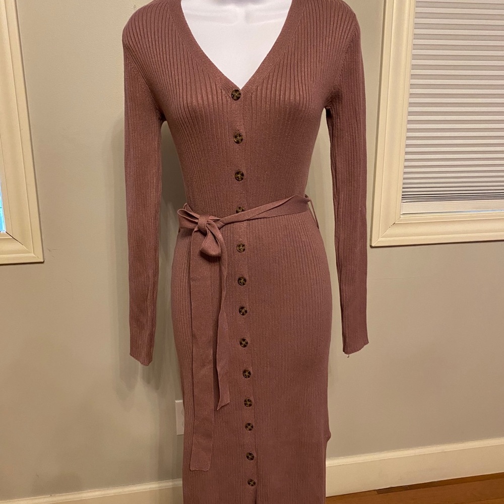 Hippie Rose Button up Sweater Dress